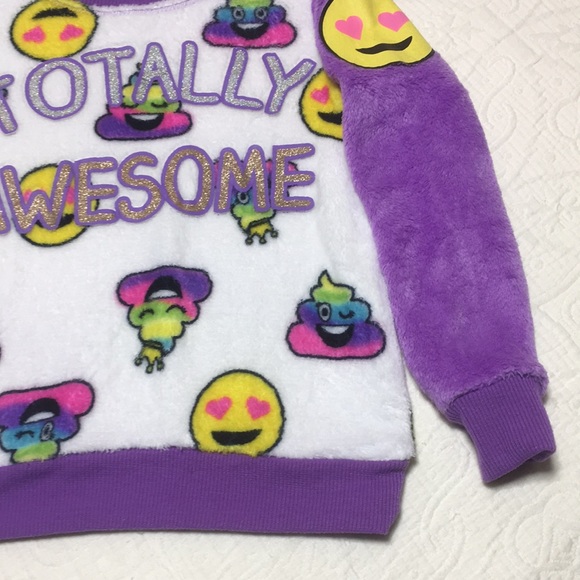 3T (5/$20) Plush Rainbow Emoji PJ? Top - Picture 2 of 10